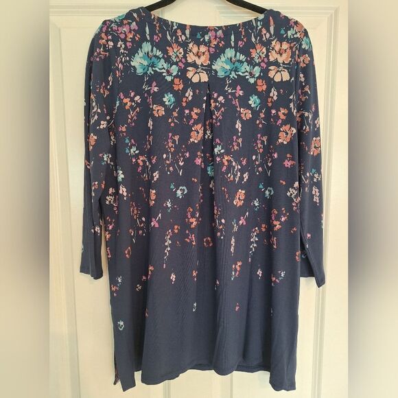 J.Jill blue floral tunic size M - Picture 3 of 7